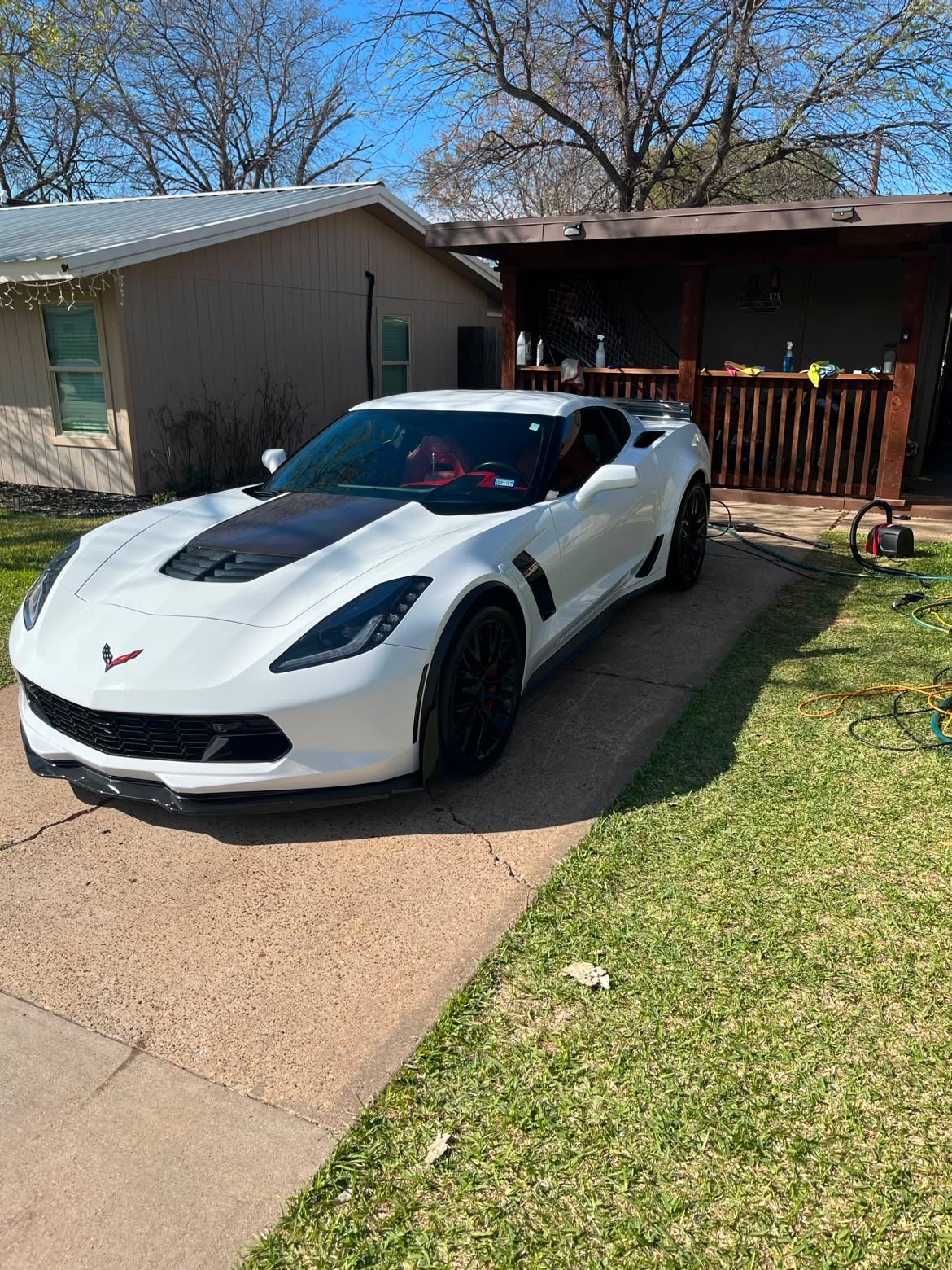 White Corvette exterior detail