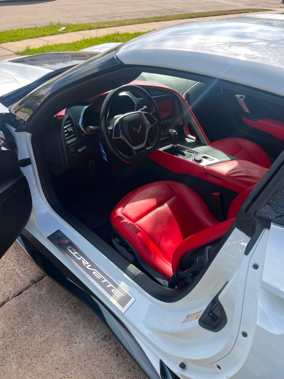 Red Corvette interior detail