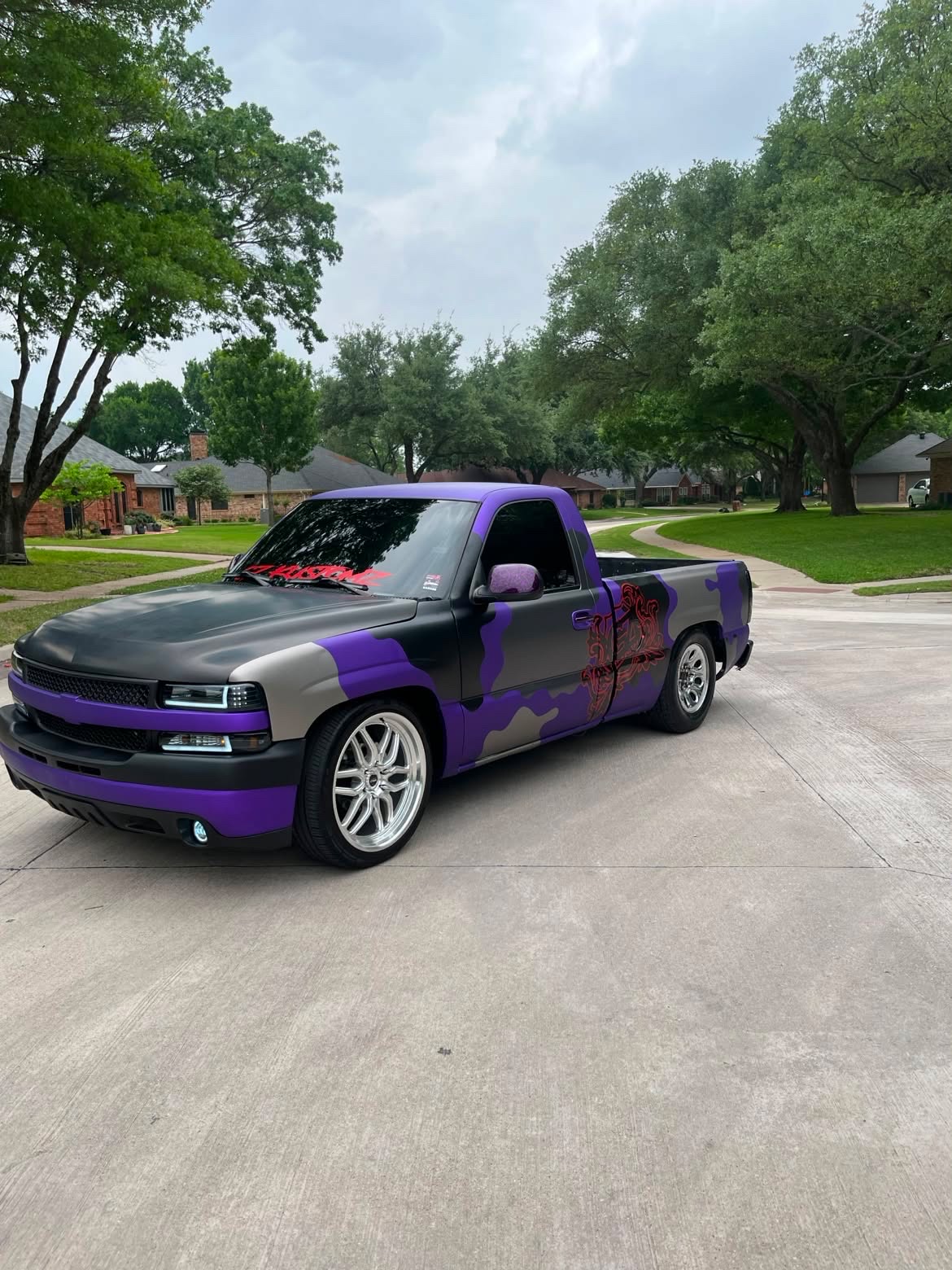 Custom purple and black truck
